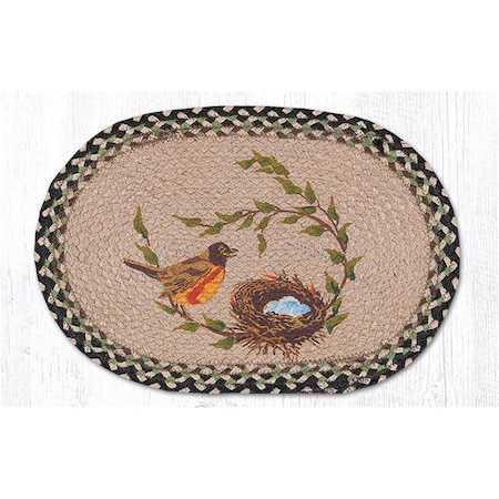 Palacedesigns Robins Nest Printed Oval Placemat 13 x 19 in. PA2848728